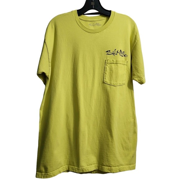 Salt Life Pocket T-Shirt Marlin Fish Graphic Back Short Sleeve L - Picture 1 of 3
